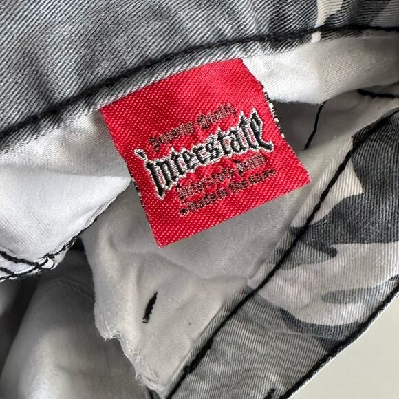 VTG Y2K Interstate pants camo cargo size 26-28 gray white black - Picture 12 of 12